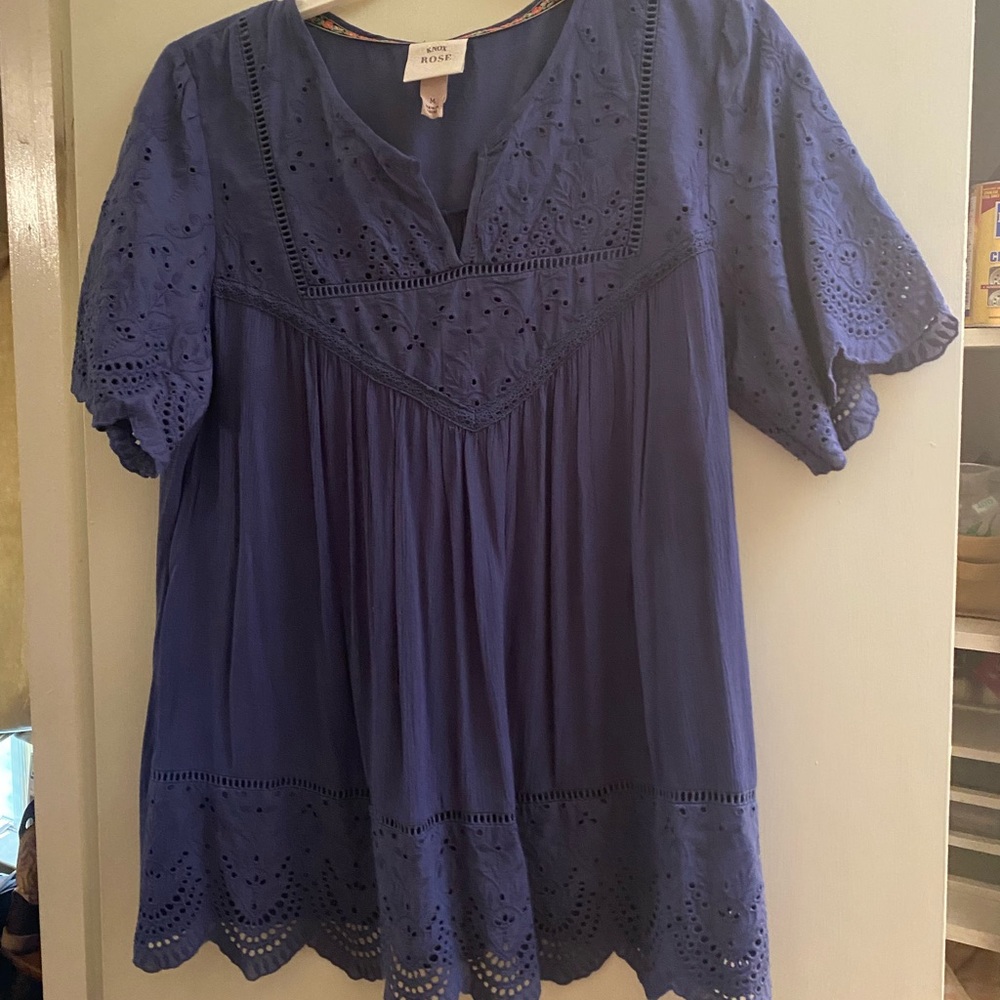Cute Cotton blouse Knox Rose medium Eyelet border